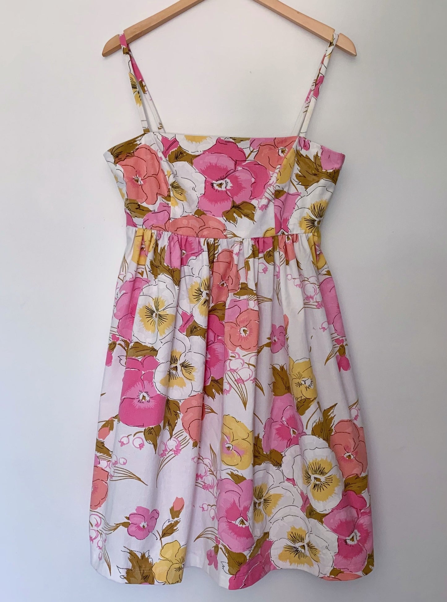 PINK PANSIES BABYDOLL DRESS (S)