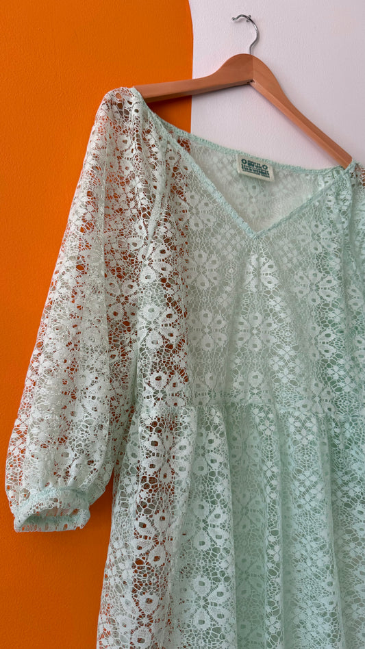 TEAL LACE DRESS (M/L)