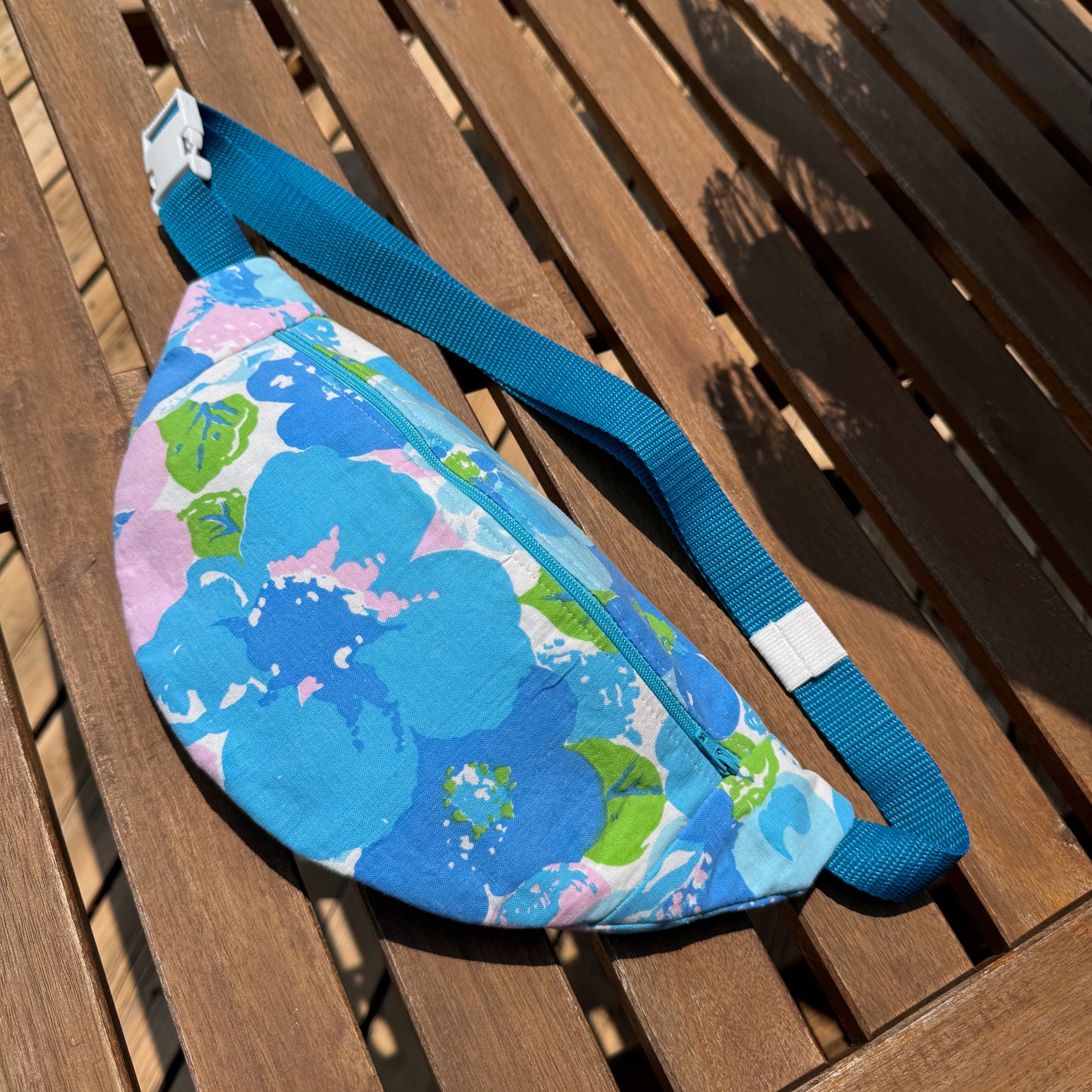 BLUE FLORAL FANNY PACK