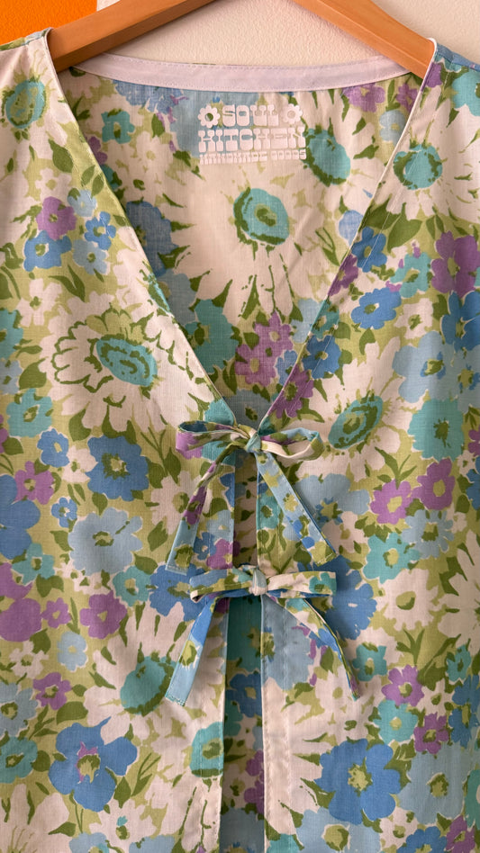 BLUE FLORAL TIE TANK (S/M)