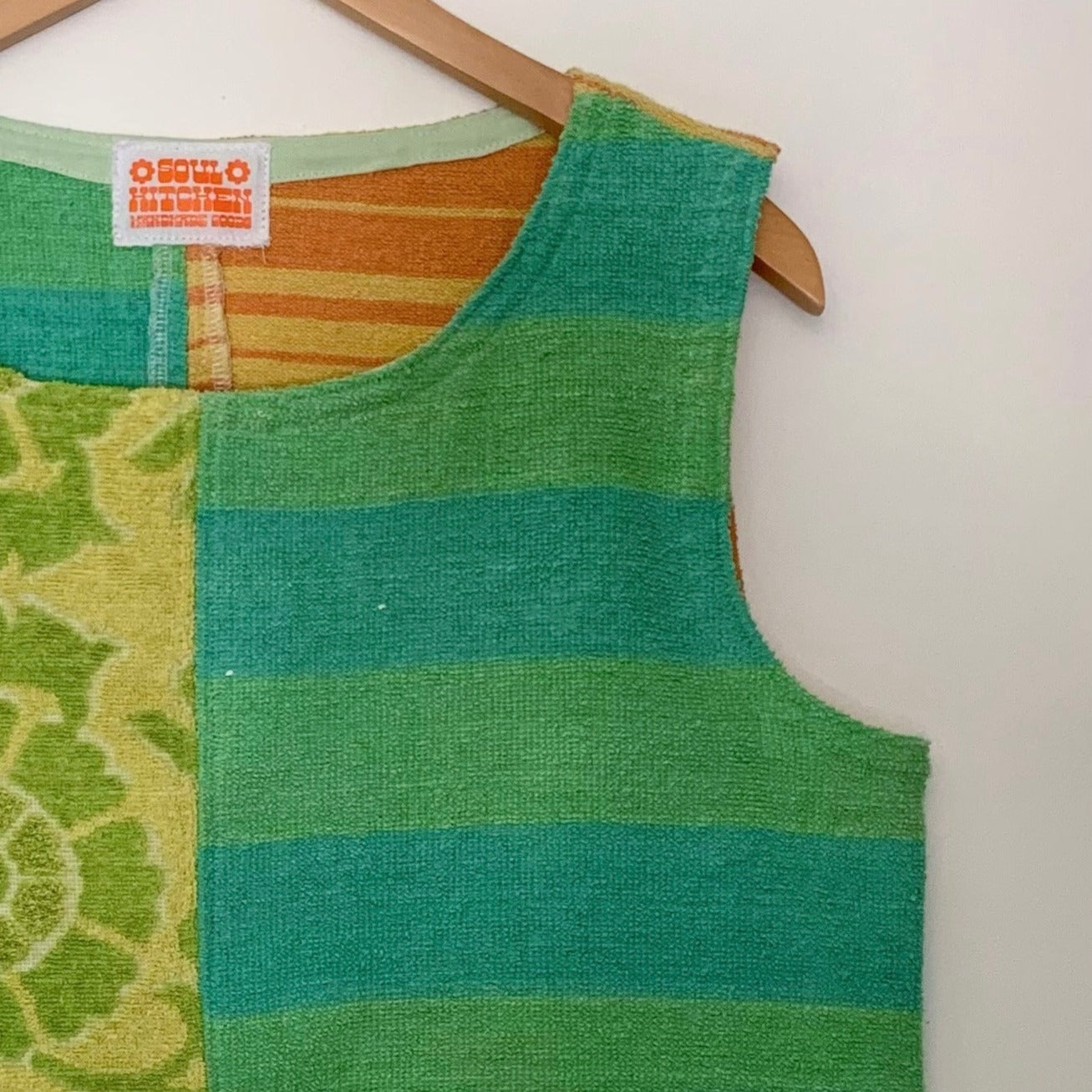 STRIPEY MASH-UP TOWEL TOP (up to size XL)