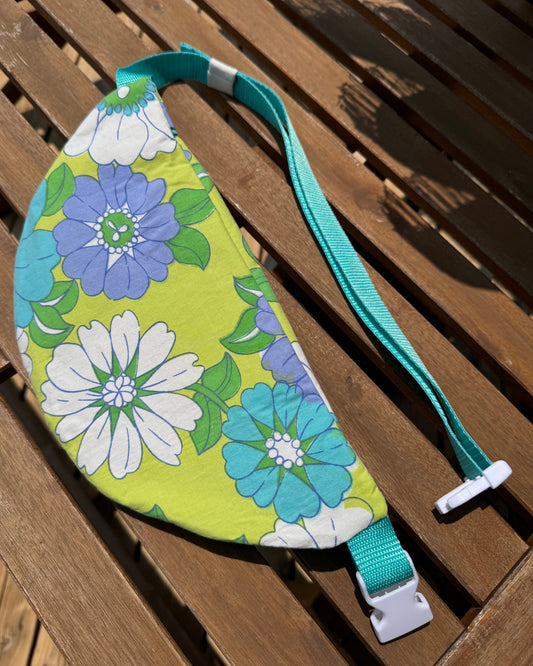 TEAL FLORAL FANNY PACK