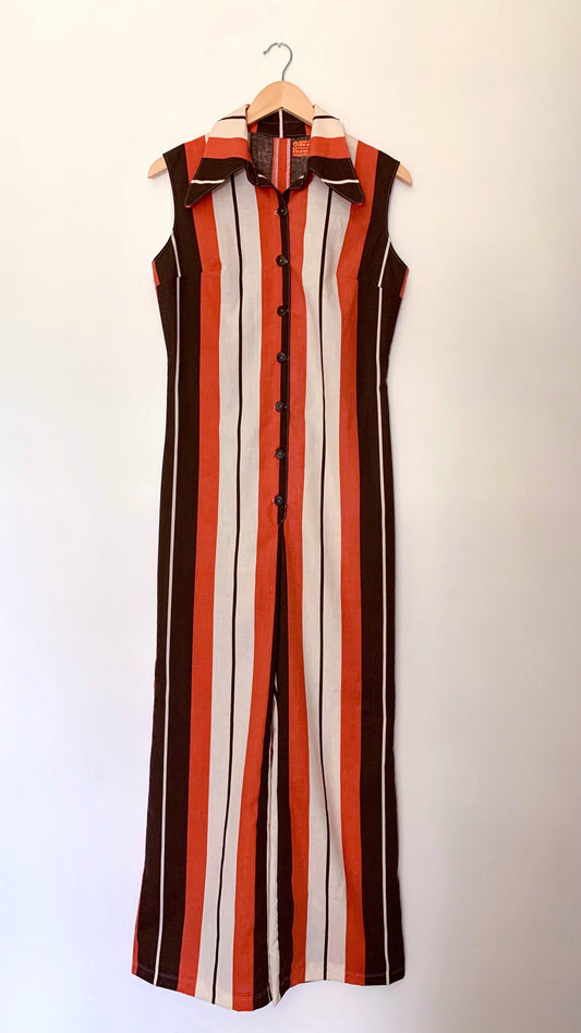 JUMPSUIT in 70s stripes (size MEDIUM)