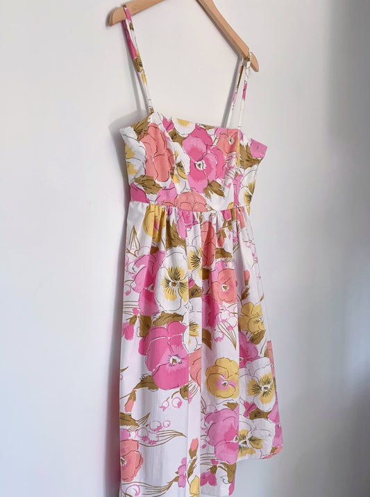 PINK PANSIES BABYDOLL DRESS (S)