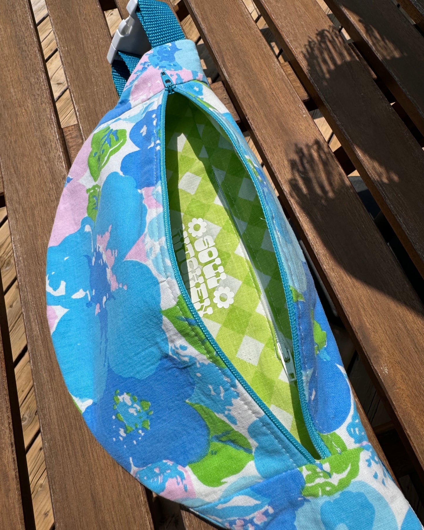 BLUE FLORAL FANNY PACK