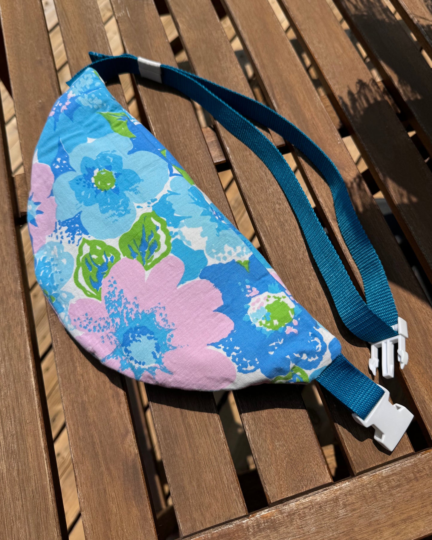 BLUE FLORAL FANNY PACK