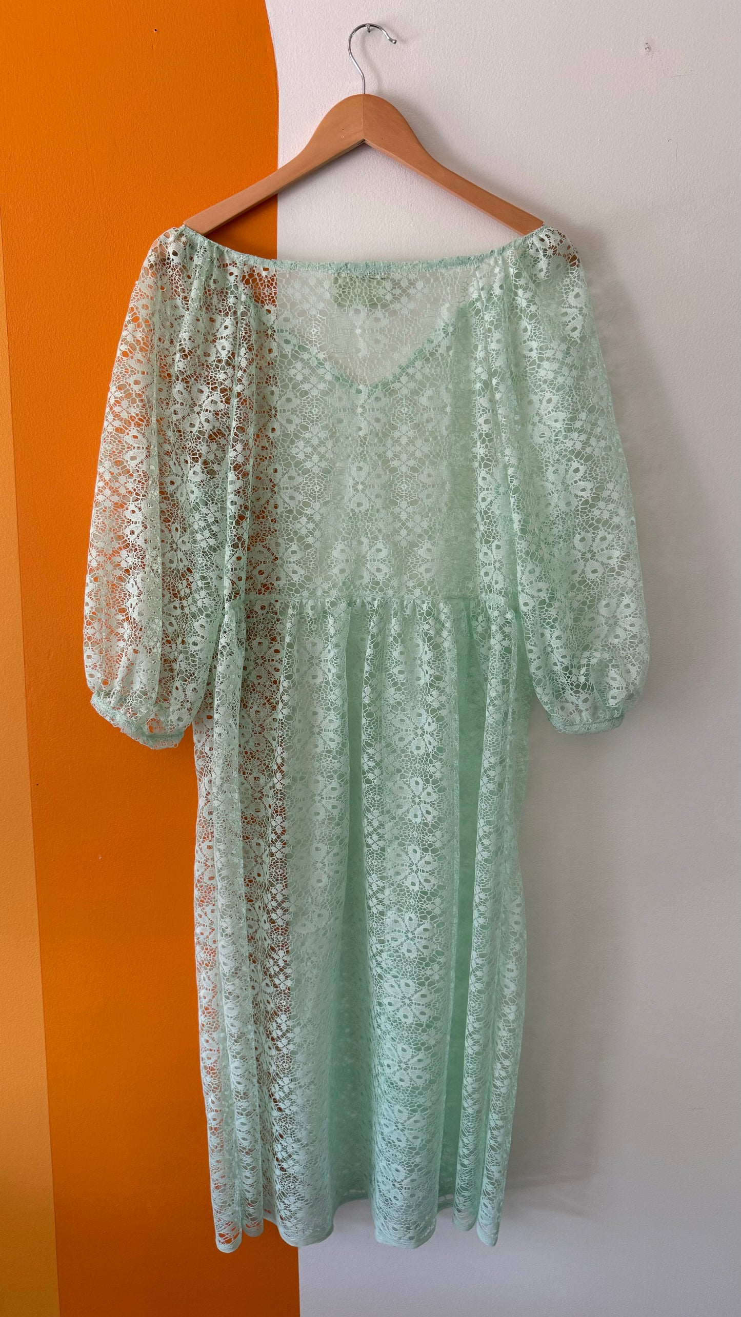 TEAL LACE DRESS (M/L)