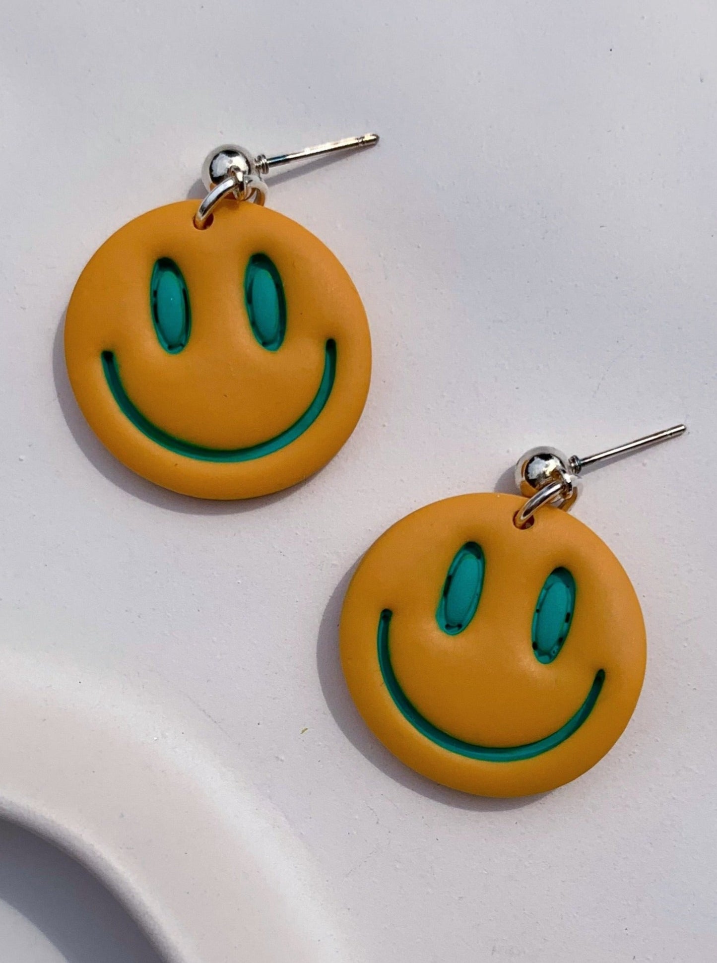 BE HAPPY in yellow & teal