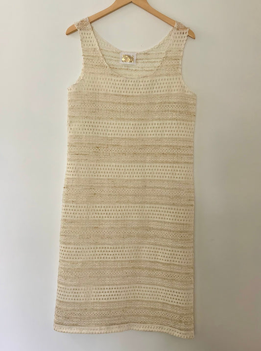 EARTHY CREAM KNIT DRESS (M)