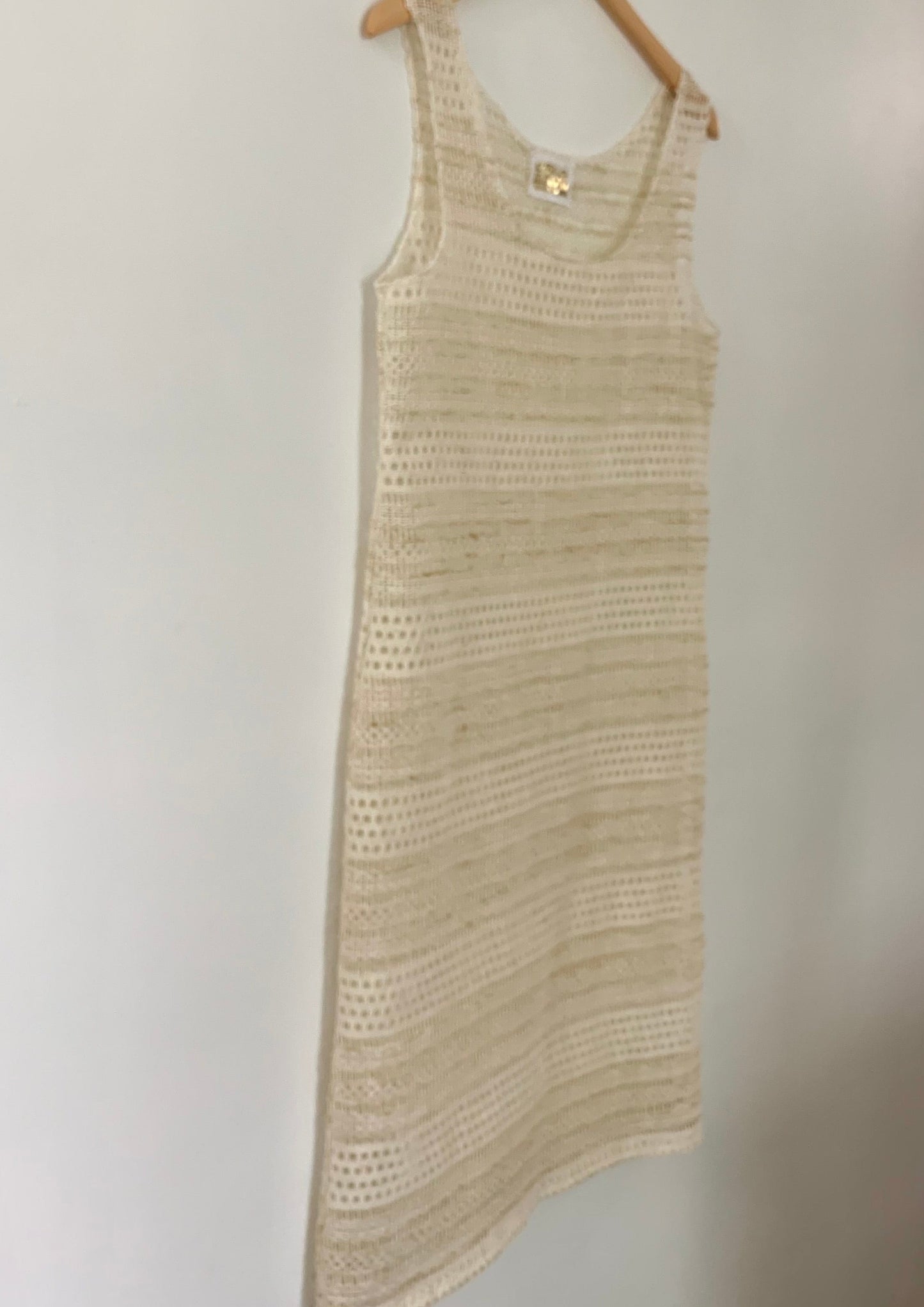 EARTHY CREAM KNIT DRESS (M)
