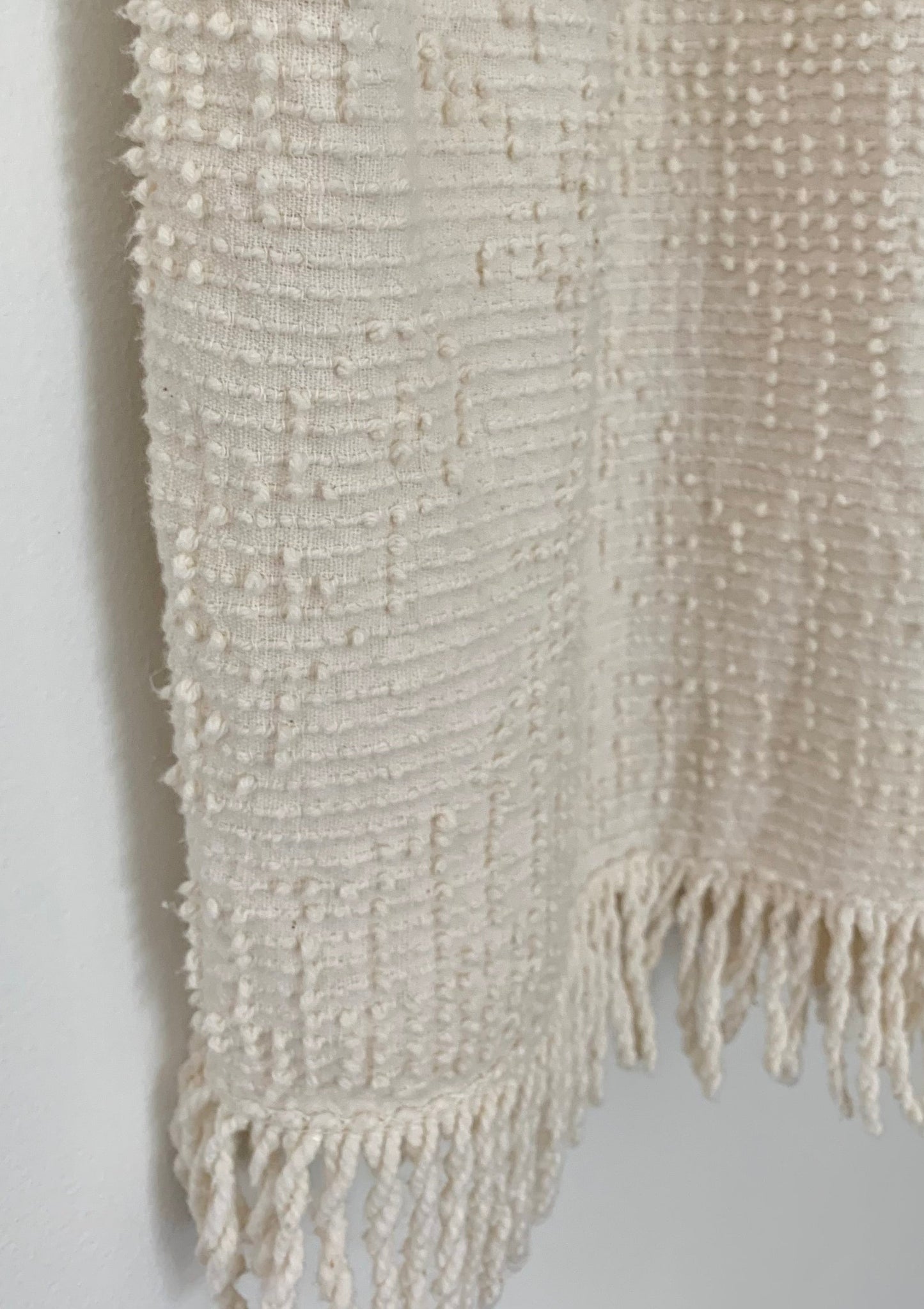 CREAM CHENILLE FRINGE PANTS (S)