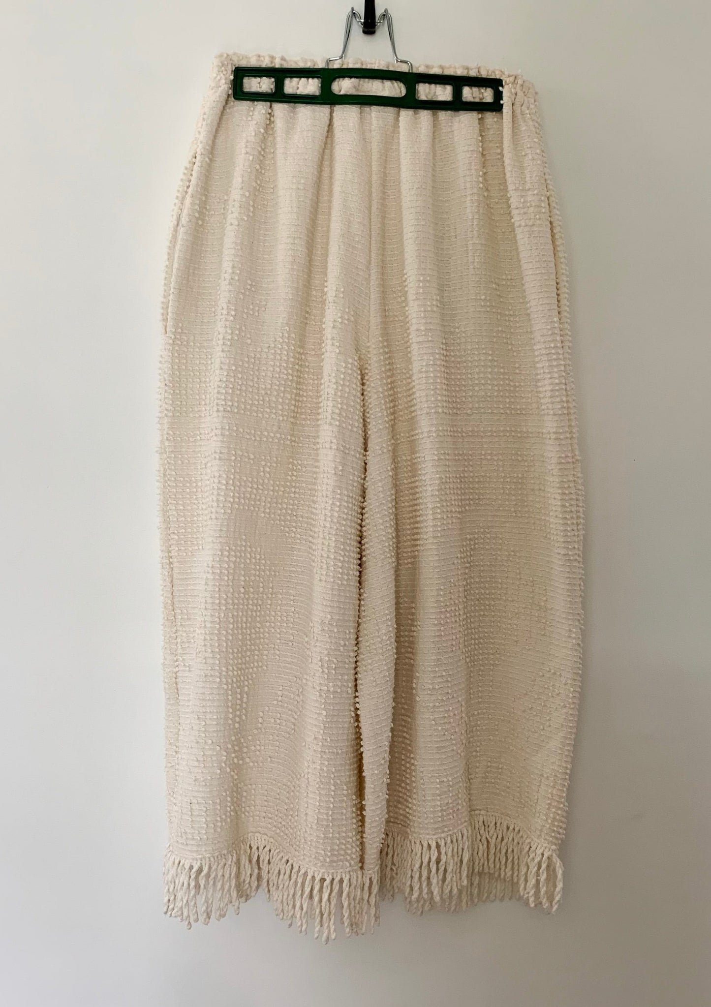 CREAM CHENILLE FRINGE PANTS (S)