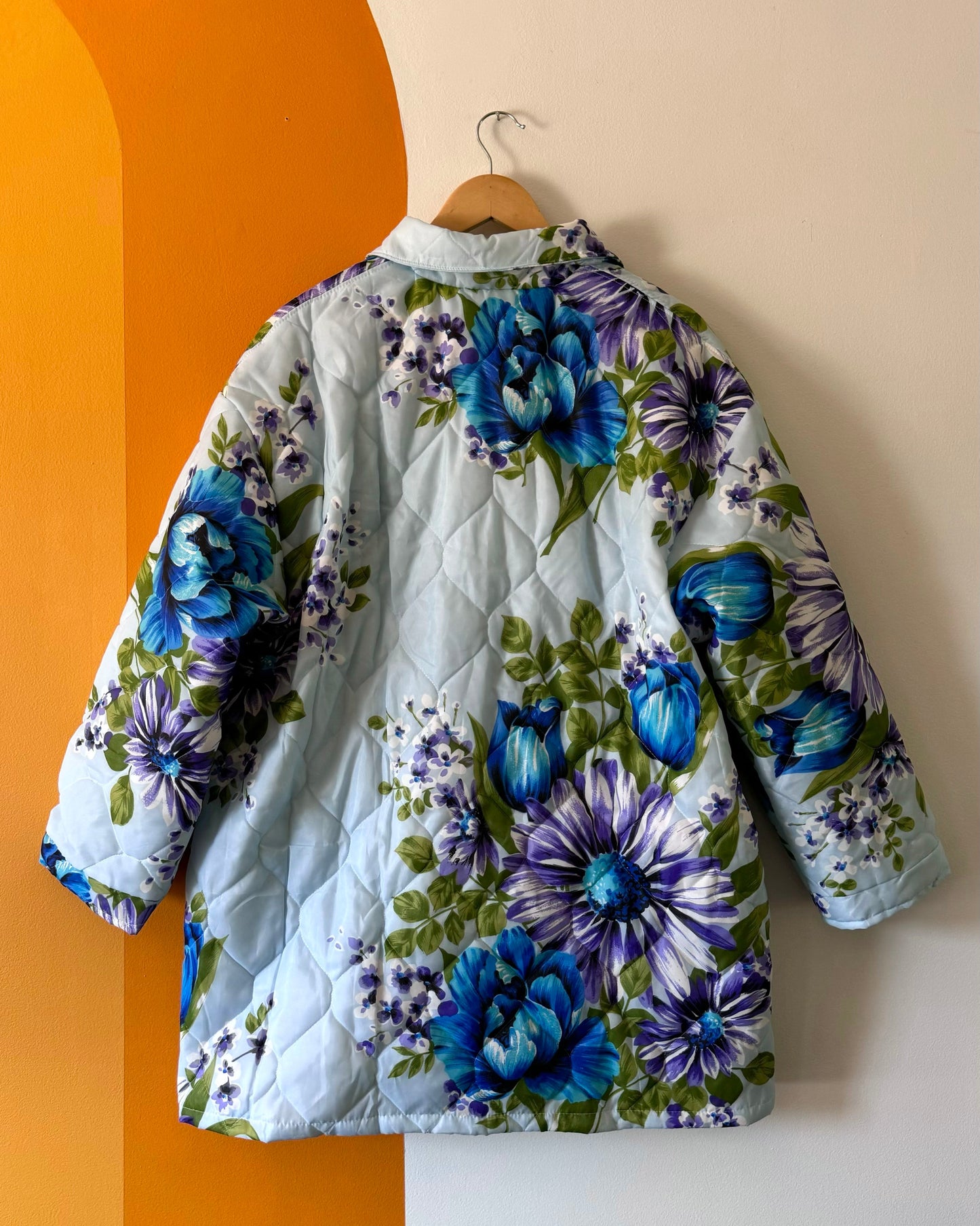 BLUE BLOSSOMS COLLARED COAT (M/L)
