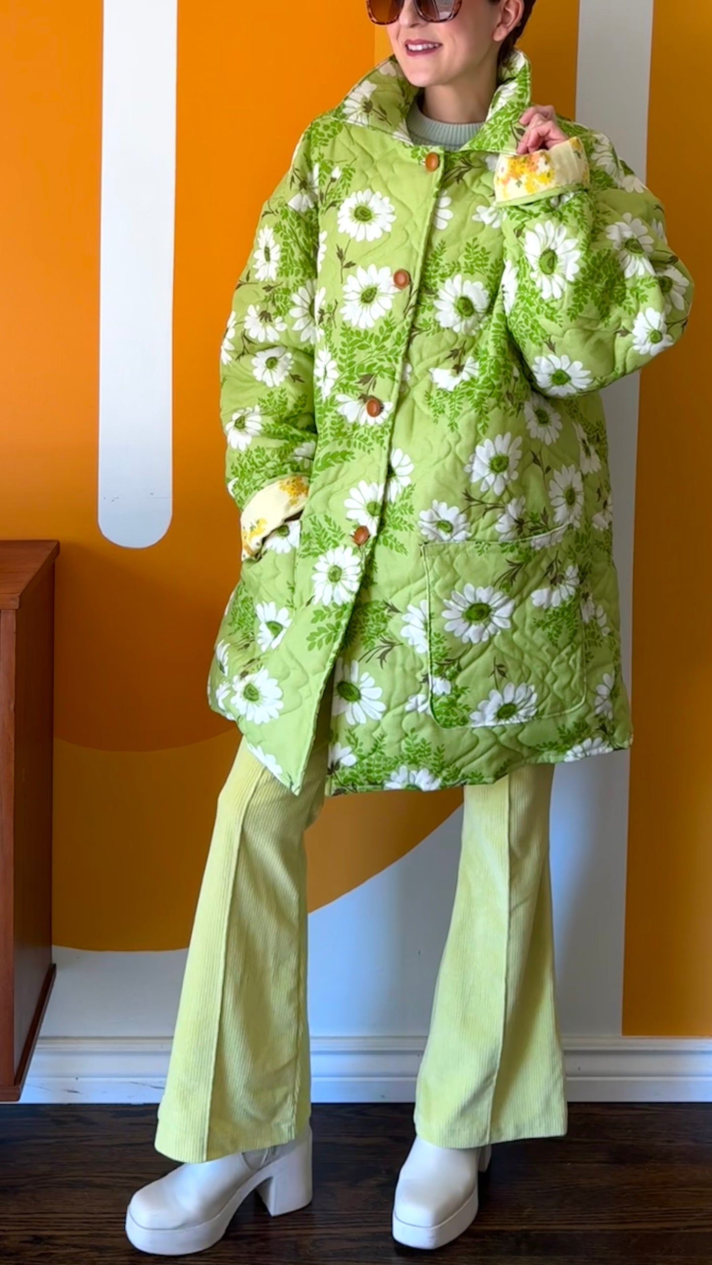 GREEN WITH ENVY COLLARED COAT (L/XL)