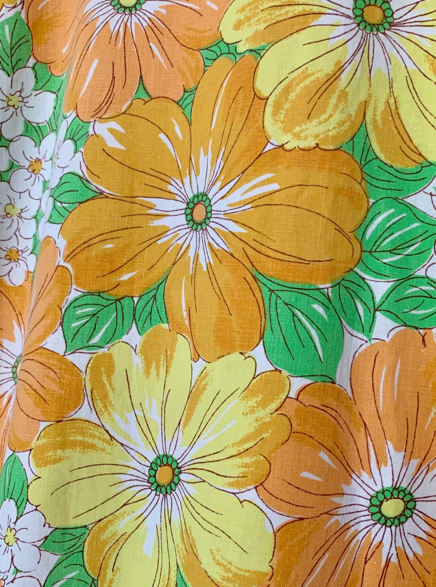 ORANGE ALOHA HIPPIE DRESS (L)