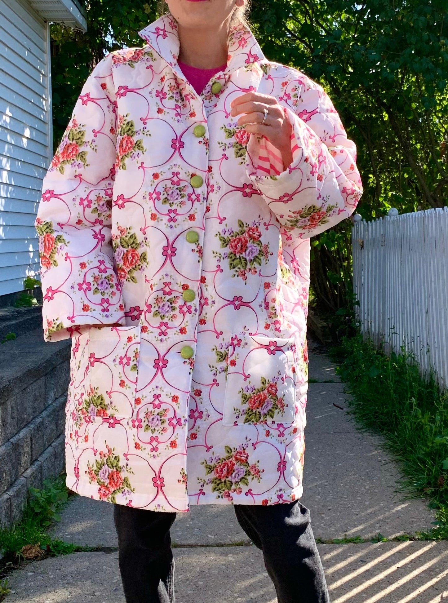 DARLING VINTAGE FLORAL COLLARED COAT (L/XL)