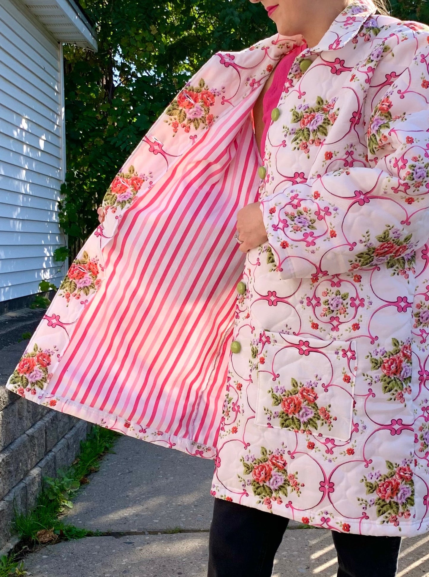 DARLING VINTAGE FLORAL COLLARED COAT (L/XL)