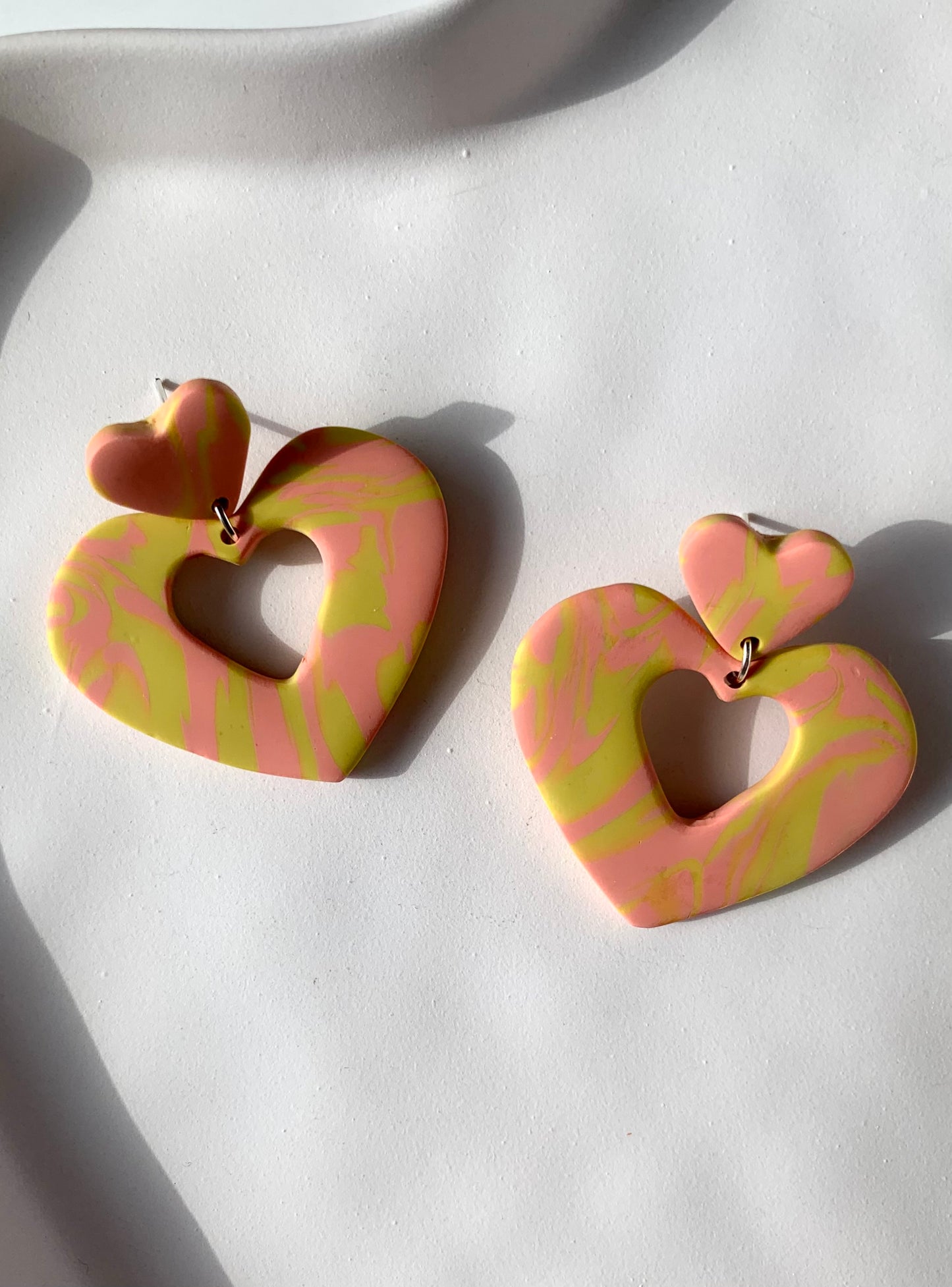BIG LOVE in pink & chartreuse swirl
