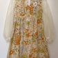 SOFT FLORAL GHOST SLEEVE DRESS (S)