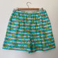 BLUE FLORAL STRIPE SHORTS (L)