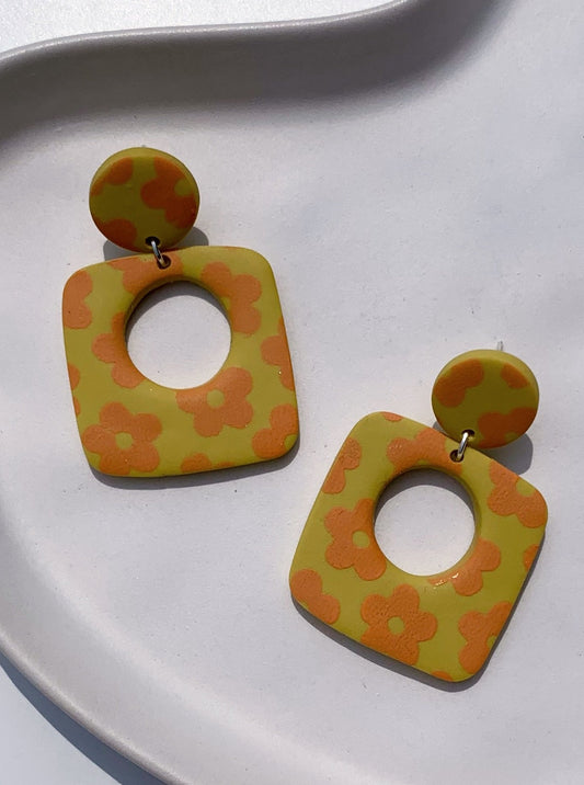 NINA in chartreuse with orange florals