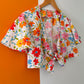 MULTI COLOUR FLORAL 2 PIECE SKIRT & TOP SET (M)