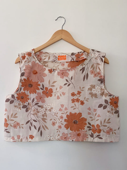 RUST FLORAL CROP TANK (L/XL)