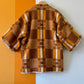CARAMEL PLAID BLANKET COAT (O/S)