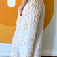 TUFTED CREAM FRINGE PANTS (M)