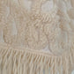 TUFTED CREAM FRINGE HALTER TOP (S)
