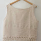 TOP crop tank in soft textured cream with fringe (size L-XL)
