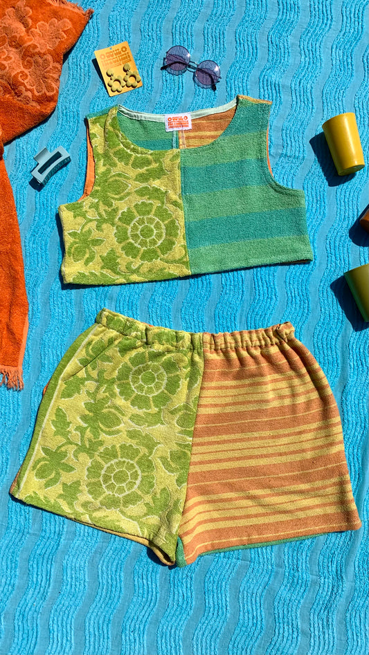 STRIPEY MASH-UP TOWEL TOP (up to size XL)