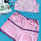 TOWEL SHORTS in purple meadows (XL to 3XL)
