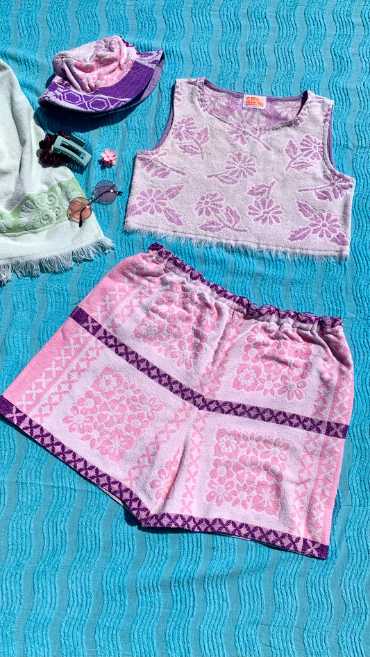 TOWEL TOP in purple meadows (up to size XL)