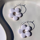 SINGLE BLOOM hoop in white
