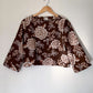 CHOCOLATE ROSES WIDE SLEEVE CROP TOP (S)
