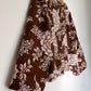 CHOCOLATE ROSES WIDE SLEEVE CROP TOP (S)