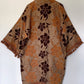 BROWN FLORAL FRINGE DUSTER (O/S)