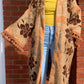BROWN FLORAL FRINGE DUSTER (O/S)