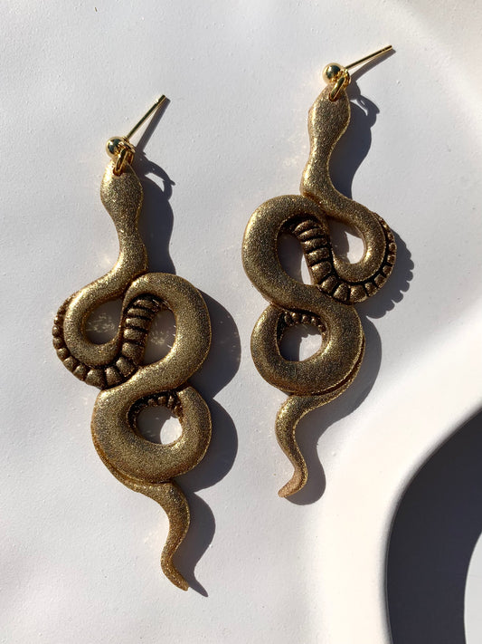 SNAKES! in gold glitter