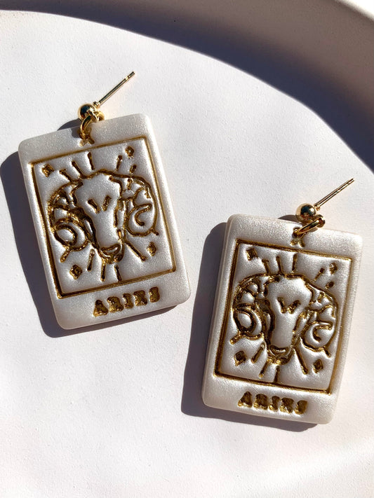 ZODIAC TAROT in cream pearl & gold *ARIES*