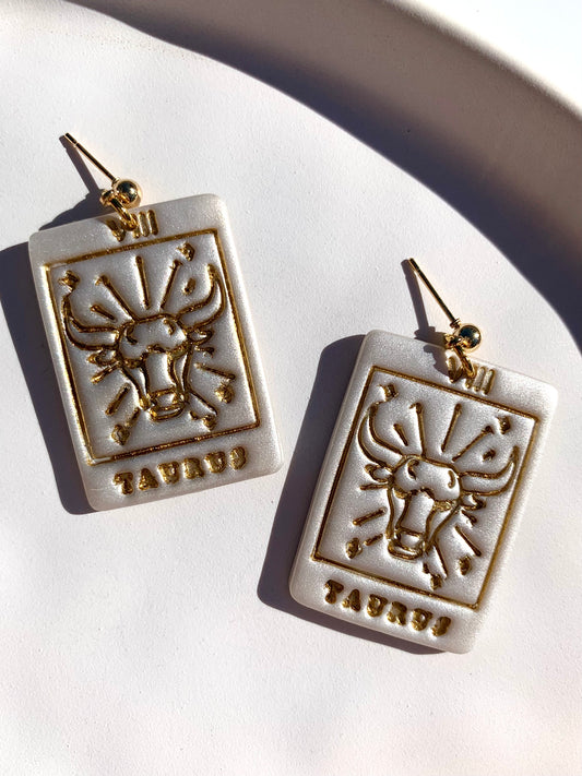 ZODIAC TAROT in cream pearl & gold *TAURUS*